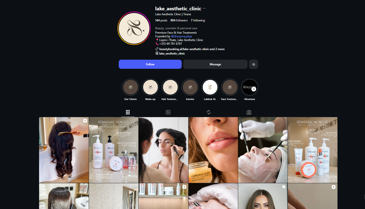 Menaxhim Rrjetesh Sociale Lake Aesthetic Clinic